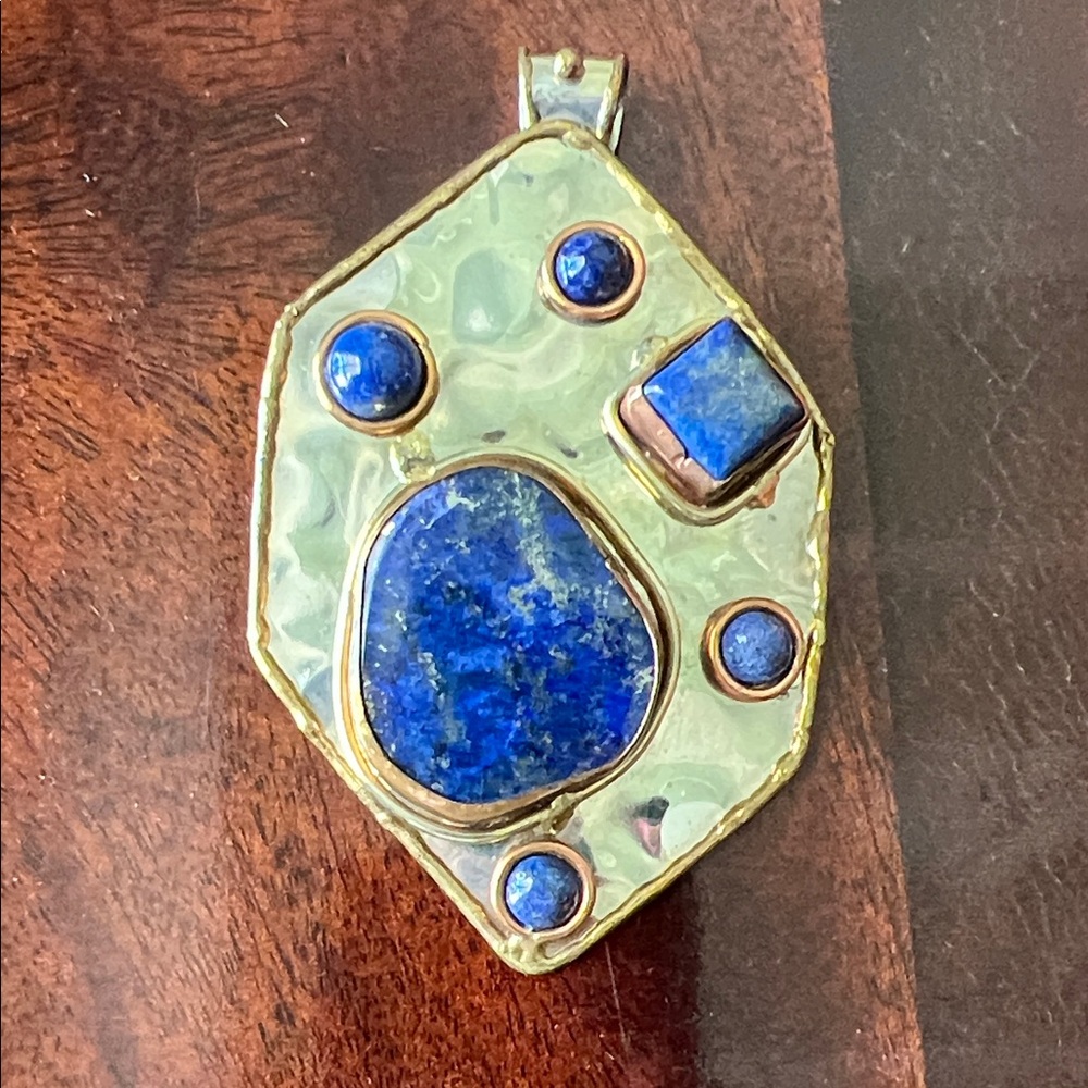 NWOT Lapis Tri-Metal Large Slide Pendant